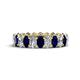 1 - Amelia 5x3 mm Oval Shape Blue Sapphire and Lab Grown Diamond Side Gallery Work Eternity Band 