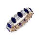 3 - Amelia 5x3 mm Oval Shape Blue Sapphire and Lab Grown Diamond Side Gallery Work Eternity Band 