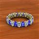2 - Amelia 5x3 mm Oval Shape Tanzanite and Lab Grown Diamond Side Gallery Work Eternity Band 