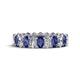 1 - Amelia 5x3 mm Oval Shape Iolite and Lab Grown Diamond Side Gallery Work Eternity Band 