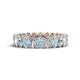 1 - Amelia 5x3 mm Oval Shape Aquamarine and Lab Grown Diamond Side Gallery Work Eternity Band 