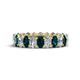 1 - Amelia 5x3 mm Oval Shape London Blue Topaz and Lab Grown Diamond Side Gallery Work Eternity Band 