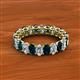 2 - Amelia 5x3 mm Oval Shape London Blue Topaz and Lab Grown Diamond Side Gallery Work Eternity Band 