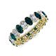 3 - Amelia 5x3 mm Oval Shape London Blue Topaz and Lab Grown Diamond Side Gallery Work Eternity Band 
