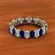 2 - Amelia 5x3 mm Oval Shape Blue Sapphire and Lab Grown Diamond Side Gallery Work Eternity Band 