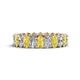 1 - Amelia 5x3 mm Oval Shape Yellow Sapphire and Lab Grown Diamond Side Gallery Work Eternity Band 