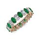 3 - Amelia 5x3 mm Oval Shape Emerald and Lab Grown Diamond Side Gallery Work Eternity Band 