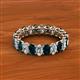 2 - Amelia 5x3 mm Oval Shape London Blue Topaz and Lab Grown Diamond Side Gallery Work Eternity Band 
