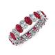 3 - Amelia 5x3 mm Oval Shape Ruby and Lab Grown Diamond Side Gallery Work Eternity Band 