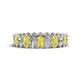 1 - Amelia 5x3 mm Oval Shape Yellow Sapphire and Lab Grown Diamond Side Gallery Work Eternity Band 