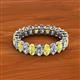 2 - Amelia 5x3 mm Oval Shape Yellow Sapphire and Lab Grown Diamond Side Gallery Work Eternity Band 