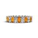 1 - Amelia 5x3 mm Oval Shape Citrine and Lab Grown Diamond Side Gallery Work Eternity Band 