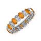 3 - Amelia 5x3 mm Oval Shape Citrine and Lab Grown Diamond Side Gallery Work Eternity Band 