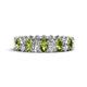 1 - Amelia 5x3 mm Oval Shape Peridot and Lab Grown Diamond Side Gallery Work Eternity Band 