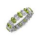 3 - Amelia 5x3 mm Oval Shape Peridot and Lab Grown Diamond Side Gallery Work Eternity Band 