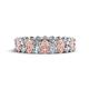 1 - Amelia 5x3 mm Oval Shape Morganite and Lab Grown Diamond Side Gallery Work Eternity Band 