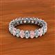 2 - Amelia 5x3 mm Oval Shape Morganite and Lab Grown Diamond Side Gallery Work Eternity Band 