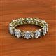 2 - Amelia 5x3 mm Oval Shape Smoky Quartz and Lab Grown Diamond Side Gallery Work Eternity Band 