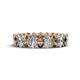 1 - Amelia 5x3 mm Oval Shape Smoky Quartz and Lab Grown Diamond Side Gallery Work Eternity Band 