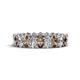 1 - Amelia 5x3 mm Oval Shape Smoky Quartz and Lab Grown Diamond Side Gallery Work Eternity Band 