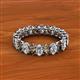2 - Amelia 5x3 mm Oval Shape Smoky Quartz and Lab Grown Diamond Side Gallery Work Eternity Band 
