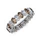3 - Amelia 5x3 mm Oval Shape Smoky Quartz and Lab Grown Diamond Side Gallery Work Eternity Band 