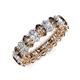 3 - Amelia 5x3 mm Oval Shape Smoky Quartz and Lab Grown Diamond Side Gallery Work Eternity Band 