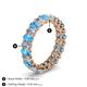 4 - Amelia 5x3 mm Oval Shape Blue Topaz and Lab Grown Diamond Side Gallery Work Eternity Band 