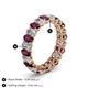 4 - Amelia 5x3 mm Oval Shape Rhodolite Garnet and Lab Grown Diamond Side Gallery Work Eternity Band 