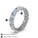 4 - Amelia 5x3 mm Oval Shape Aquamarine and Lab Grown Diamond Side Gallery Work Eternity Band 