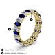 4 - Amelia 5x3 mm Oval Shape Blue Sapphire and Lab Grown Diamond Side Gallery Work Eternity Band 
