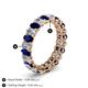 4 - Amelia 5x3 mm Oval Shape Blue Sapphire and Lab Grown Diamond Side Gallery Work Eternity Band 