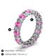 4 - Amelia 5x3 mm Oval Shape Pink Sapphire and Lab Grown Diamond Side Gallery Work Eternity Band 