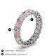 4 - Amelia 5x3 mm Oval Shape Morganite and Lab Grown Diamond Side Gallery Work Eternity Band 