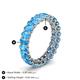 5 - Amelia 5x3 mm Oval Shape Blue Topaz Side Gallery Work Eternity Band 