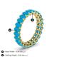 5 - Amelia 5x3 mm Oval Shape Turquoise Side Gallery Work Eternity Band 