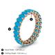 5 - Amelia 5x3 mm Oval Shape Turquoise Side Gallery Work Eternity Band 