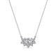 1 - Bellezza 5x3 mm Oval Shape Lab Grown Diamond and Round Natural Diamond Half Halo Pendant Necklace 