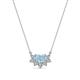 1 - Bellezza 5x3 mm Oval Shape Aquamarine and Round Diamond Half Halo Pendant Necklace 
