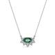 1 - Bellezza 5x3 mm Oval Shape Lab Created Alexandrite and Round Diamond Half Halo Pendant Necklace 