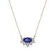 1 - Bellezza 5x3 mm Oval Shape Iolite and Round Diamond Half Halo Pendant Necklace 