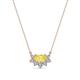 1 - Bellezza 5x3 mm Oval Shape Yellow Sapphire and Round Diamond Half Halo Pendant Necklace 