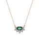 1 - Bellezza 5x3 mm Oval Shape Lab Created Alexandrite and Round Diamond Half Halo Pendant Necklace 