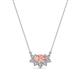 1 - Bellezza 5x3 mm Oval Shape Morganite and Round Diamond Half Halo Pendant Necklace 