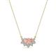 1 - Bellezza 5x3 mm Oval Shape Morganite and Round Diamond Half Halo Pendant Necklace 