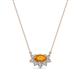 1 - Bellezza 5x3 mm Oval Shape Citrine and Round Diamond Half Halo Pendant Necklace 