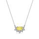 1 - Bellezza 5x3 mm Oval Shape Yellow Sapphire and Round Diamond Half Halo Pendant Necklace 