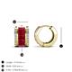 3 - Eliana Iris Baguette Shape Ruby and Round Diamond Channel Set Hoop Earrings 