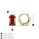 4 - Kira Iris Baguette Shape Ruby Channel Set Hoop Earrings 