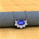 2 - Bellezza 5x3 mm Oval Shape Tanzanite and Round Diamond Half Halo Pendant Necklace 